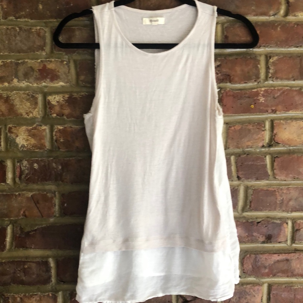 Madewell tank with semi-sheer paneling